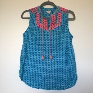 J. Crew Blue and Pink Tank Top